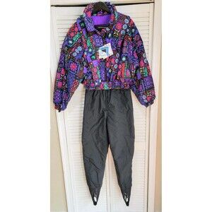 Edelweiss Ski Suit One piece Snowsuit Snow Bib Apres Vintage 90s Womens Size14